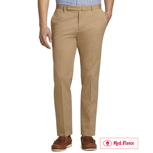 Slim Fit Plain-Front Chinos - Dark Khaki